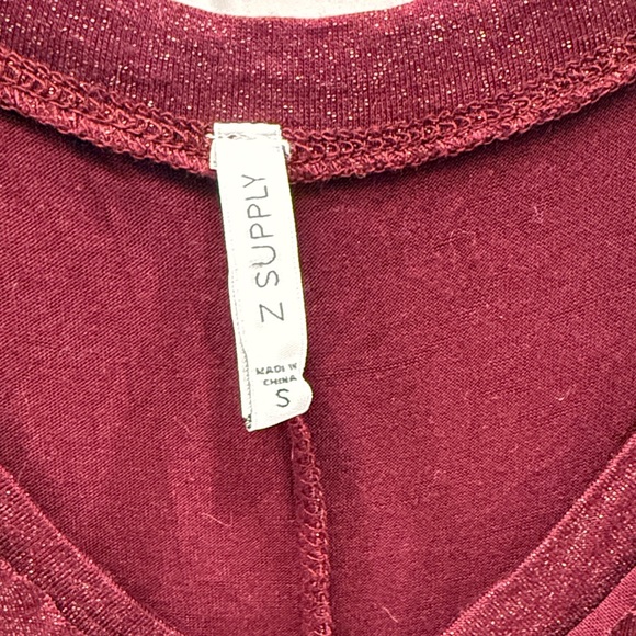 Z Supply Deep Red Metallic Tank Top - Picture 2 of 5